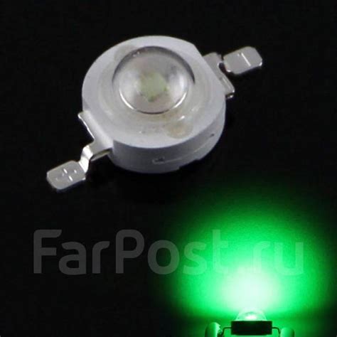 Светодиод LED Green 520 нм (Зеленый), + 1W 3,2V DIY - Прочая ...