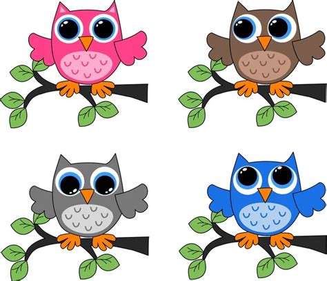 Color Owls Clip Art Stock Vector Image By ©popocorn 7883797