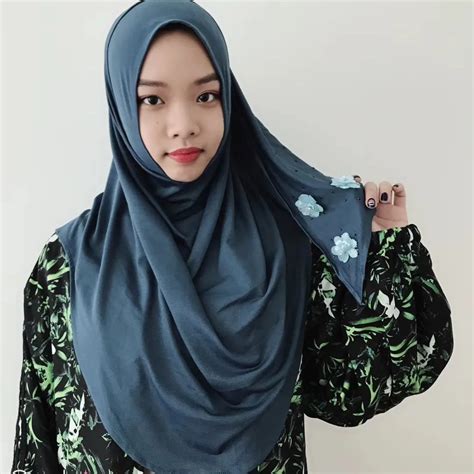 Muslim Headscarves Ready To Wear Hijab Instant Floral Fashion Muslima