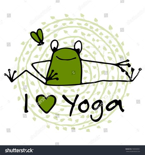 Funny Yoga Frog Sketch Your Design Stock Vector (Royalty Free ...