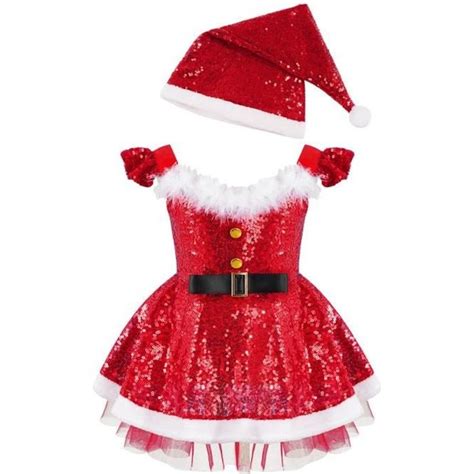 Iiniim Robe De Noël Bébé Fille Enfant Paillettes Robe Cérémonie Robe