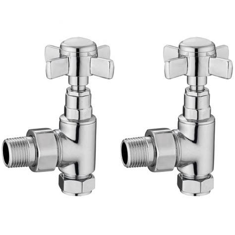 Astini Traditional Chrome Cross Head Angled Radiator Valves Tis0047 Heating From Taps Uk