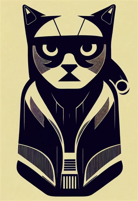 Cyberpunk Cat Darth Vader In Style Of Shepard Fairey Midjourney