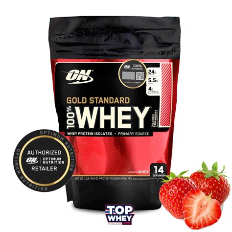 แนะนำ Optimum Nutrition Gold Standard 100 Whey Protein 1lb Delicious Strawberry Linda