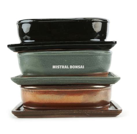 Bonsaischale Rechteckig Oval Cm Mit Untersetzer Mistral Bonsai