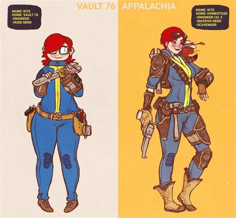 Fallout 76 Before And After Kite Engineer By Overshia Fallout Art Fallout Fan Art Fallout