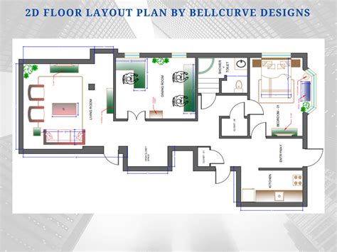 Custom Detailed 2D Floor Plan Online Interior Design Architectural ...