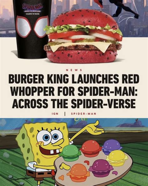 Spider-Verse Whopper / Red 40 Whopper | Know Your Meme