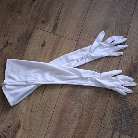 White Opera Gloves Etsy