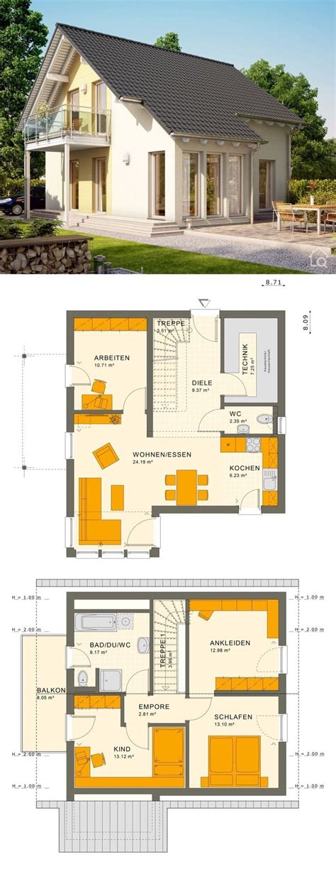 Fertighaus Mit Satteldach Architektur Grundriss Offen Mit Wintergarten