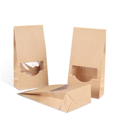 Bread kraft paper bag with window - Kraft Paper Bag Manufacturers ...