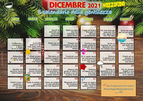 Il calendario della gentilezza a dicembre un gesto per sè per gli