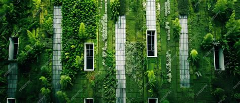 premium photo  green facade  vertical garden  architecture