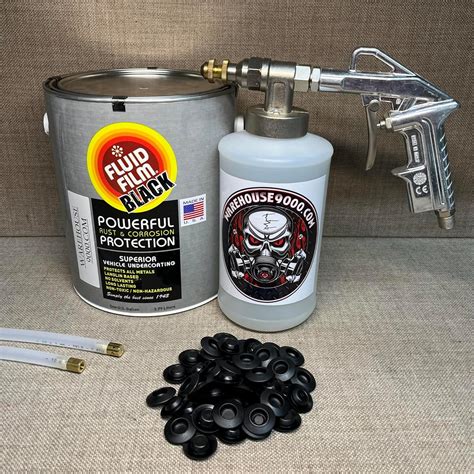 Gallon Fluid Film Black, Pro Undercoating Spray Gun, 2 Wands,1 White Q ...