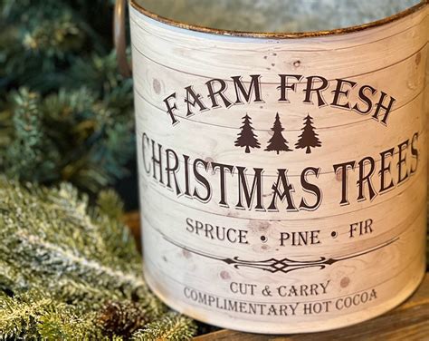 Farm Fresh Christmas Tree Container Metal Tree Container Farmhouse