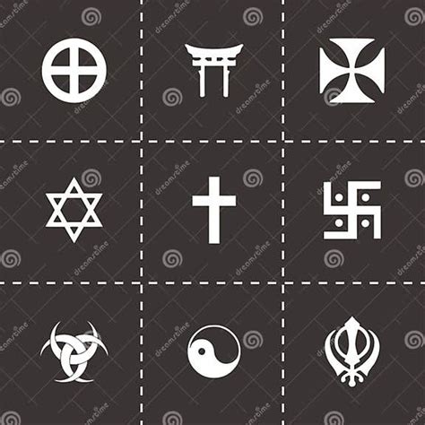 Vector Religious Symbols Icon Set Stock Vector Illustration Of