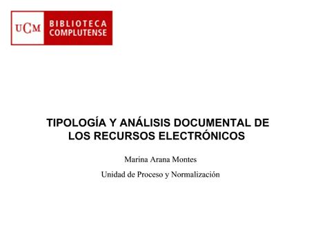 Ppt Tipolog A Y An Lisis Documental De Los Recursos Electr Nicos