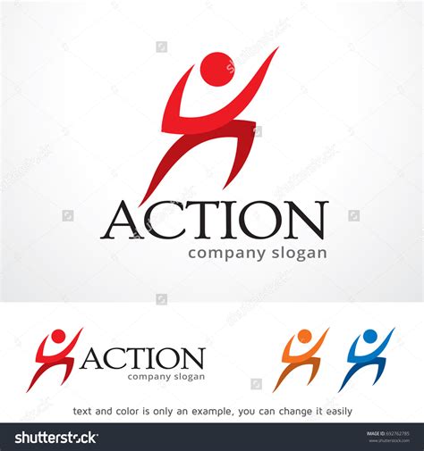 Action Logo Template Design Vector Emblem Stock Vector Royalty Free