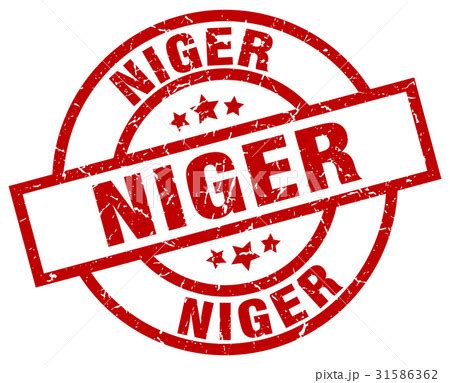 Niger Red Round Grunge Stamp Pixta