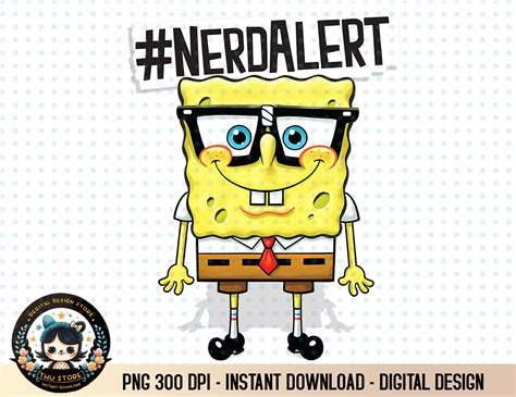 Spongebob SquarePants Nerd Alert Humorous png - Inspire Uplift