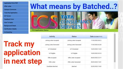 How To Track Application In Tcs Next Step Batched Offer Letter