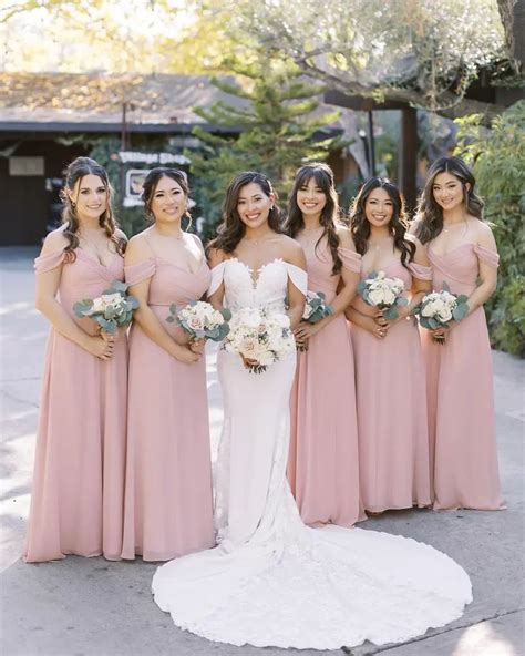 Real Birdy Grey Weddings Dusty Rose Bridesmaid Dresses Dusty Rose