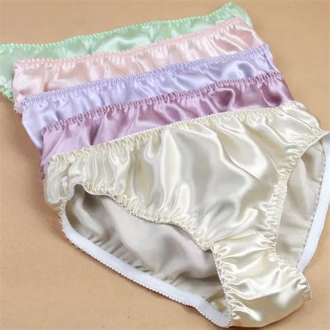 Women Silk Satin Panties Female Respiratory Underwear 6pcs Pack Ladies Knickers Briefs In Briefs