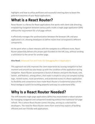 React Router Dom Integration Tutorial For Developers PDF