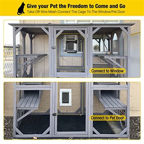 Aivituvin Catio Outdoor Cat Enclosure Large Walk In Cat Kennel Kitten Cage With Platforms And