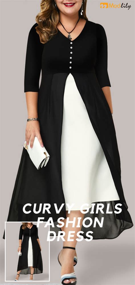 Plus Size Chiffon Panel V Neck Maxi Dress Elegant Cocktail Dress Curvy Girl Outfits Pretty