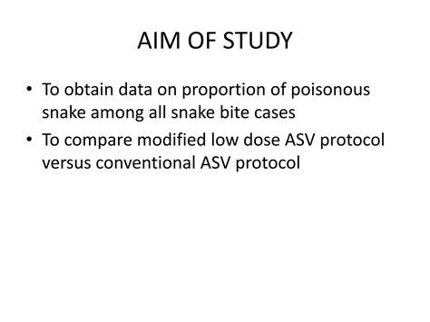 Snake Bite Asv Protocols And Management Antisnake Venom Ppt