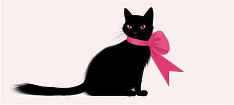 Premium Ai Image There Is A Black Cat With A Pink Bow On Its Neck