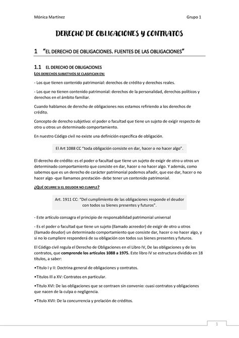 Tema 1 Civil Ii Apuntes Del Tema Uno De Obligaciones Y Contratos Derecho De Obligaciones Y