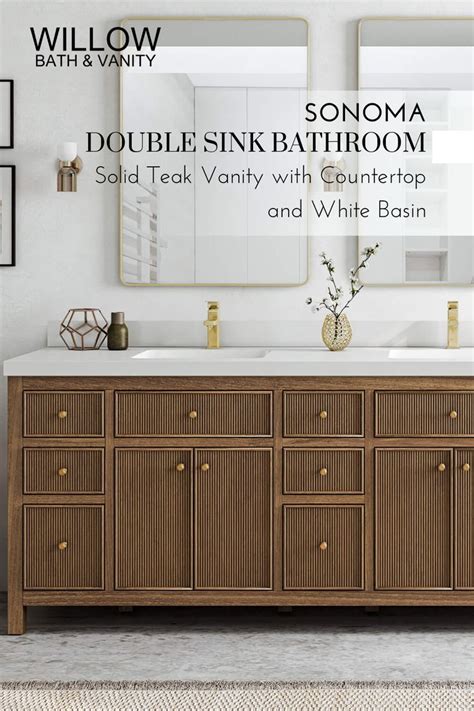 Sonoma 84 In W X 22 In D Double Sink Bathroom Solid Teak Vanity With