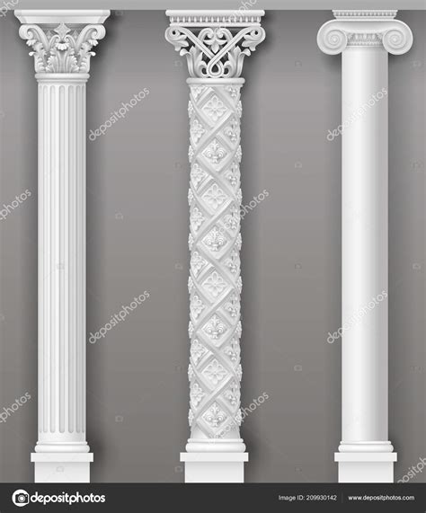 Columnas blancas antiguas clásicas en gráficos vectoriales Vector de