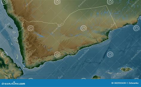 Yemen outlined. Physical stock illustration. Illustration of country ...