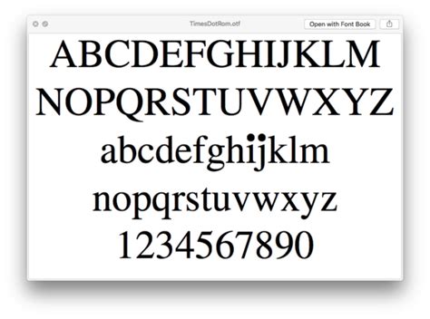 Times New Roman Font Alphabet