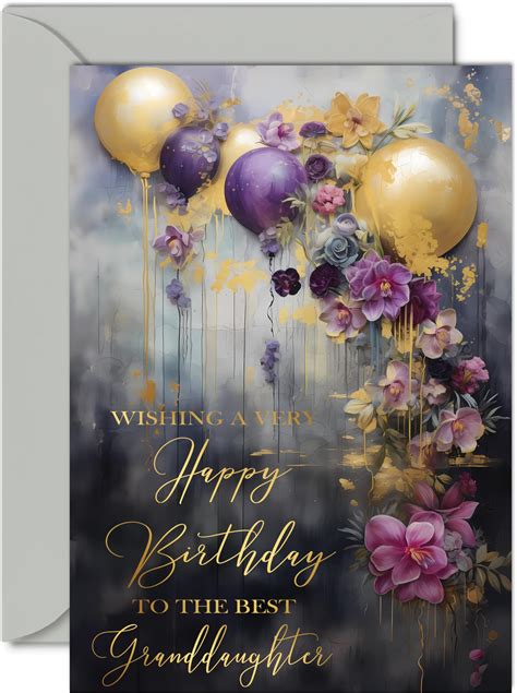 Beautiful Gold Birthday Cards For Granddaughter Golden