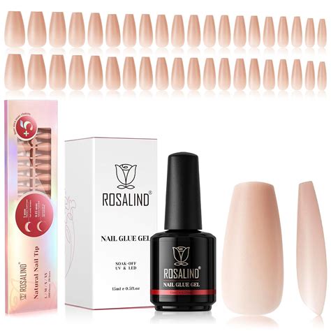 Amazon Rosalind Nude Coffin Nail Tips With Nail Glue Pcs