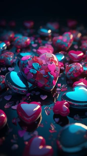 Premium Ai Image A Bunch Of Hearts With The Word Love On Them