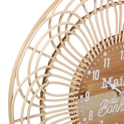 Horloge Maison Du Bonheur Rotin Naturel Cm