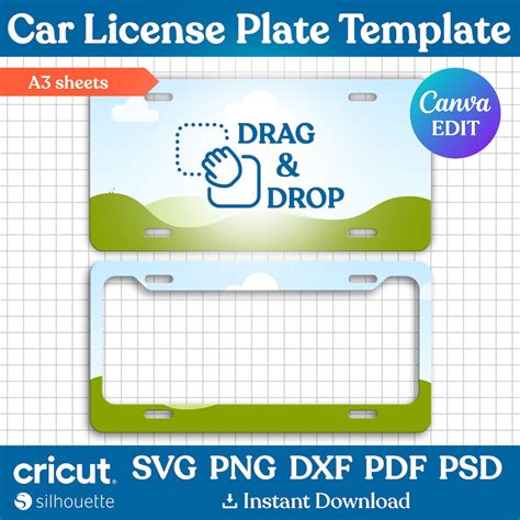 Car License Plate Template Car License Plate Sublimation Template Car License Plate Frame