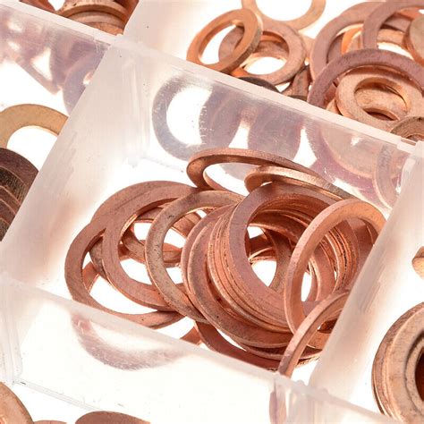 Pcs Sizes Solid Copper Washers Sump Plug Seal Set Assorted Kit