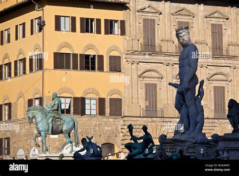 Statues In Piazza Della Signoria Florence Italy Stock Photo Alamy