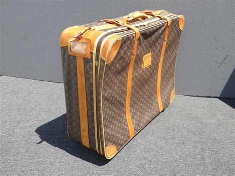 Vintage Louis Vuitton Monogram Rolling Suitcase Luggage ~ Brown Leather