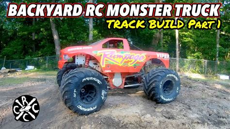 15th Scale Rc Monster Truck Backyard Track Build Part 1 Youtube