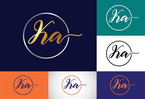 Initial Monogram Letter K A Logo Design Vector Template KA Letter Logo