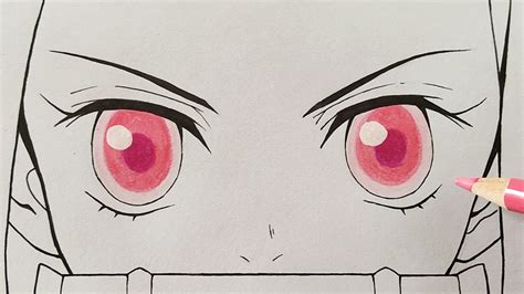 color anime eyes nezuko kamado kimetsu  yaibademon slayer