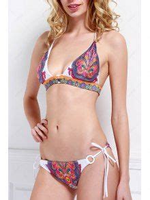 Purple Print Tie Up Bikini Set In COLORMIX ZAFUL 2024