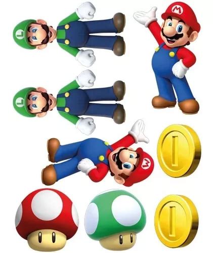 Stickers Vinil Decorativo Mario Bross Y Luigi Personificador Meses